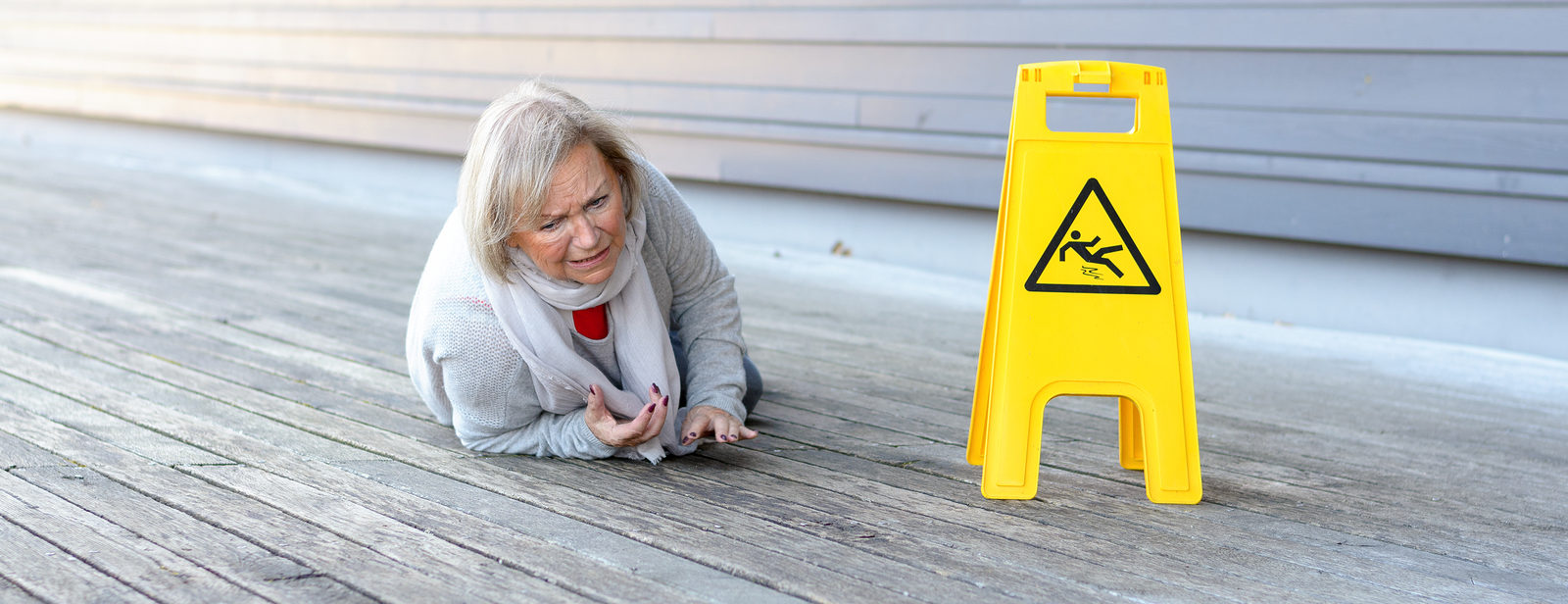 Older lady fall on wet surface - Slip and Fall Attorneys in St Paul Minnesota - Sand Law LLC