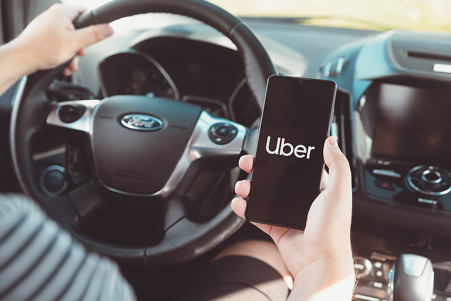 Uber Driver in Car - Minneapolis Rideshare Accident Attorneys - Sand Law LLC