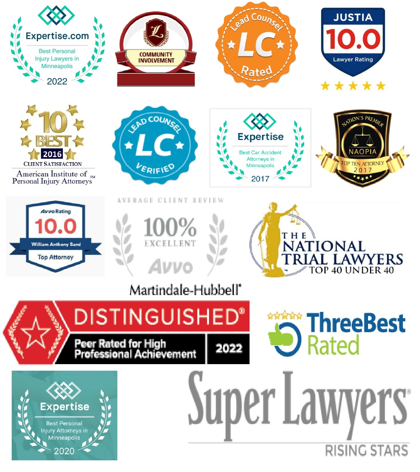 Sand Law Personal Injury Lawyer Awards